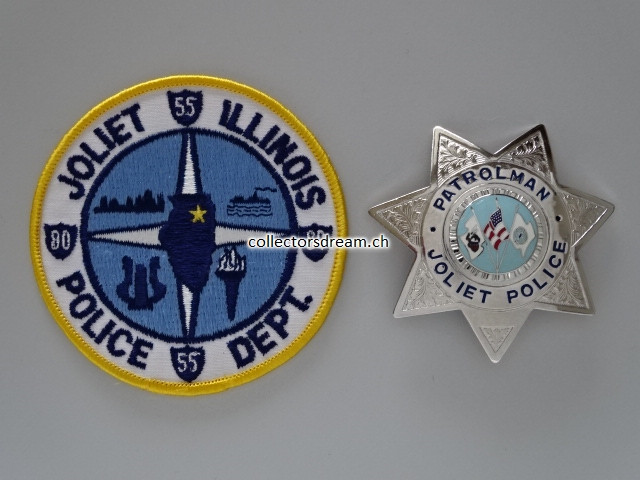 Police Badge Patrolman Joliet Police State Illinois