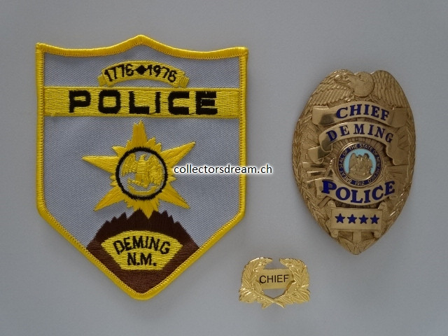 Police Badge Chief Deming Police State New Mexico