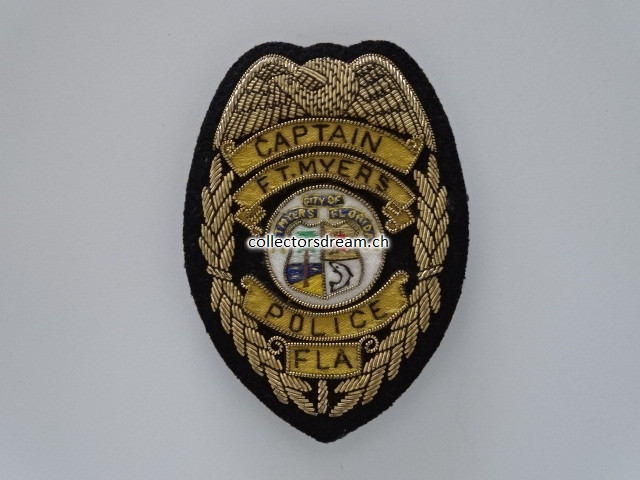 Stoffbadge für Galauniform Captain Fort Meyers Police State Florida