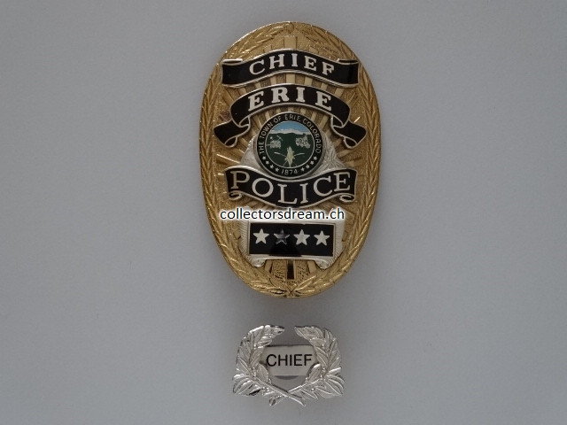 Police Badge Chief Erie Police State  Colorado