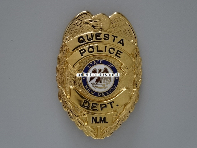 Police Badge Questa Police Dept. State New Mexico