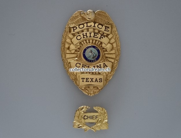 Police Chief Badge Selina Police State Texas