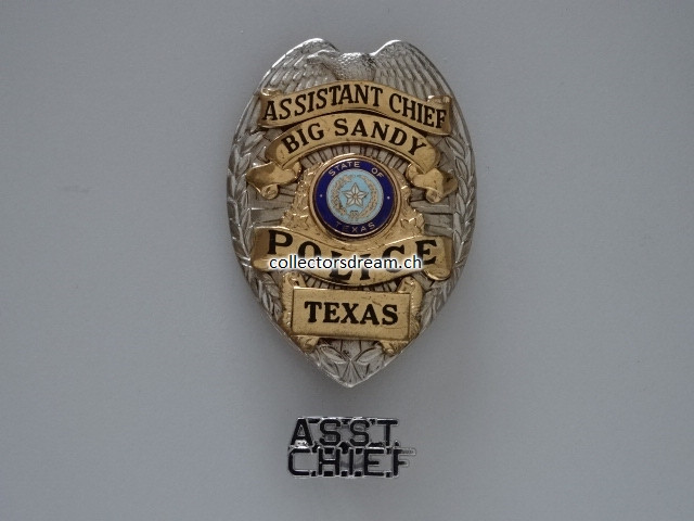 Police Badge Assistant Chief Big Sandy Police State Texas