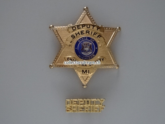 Sheriff Badge Deputy Sheriff Chippewa County State of Michigan