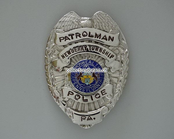 Police Badge Partolman Newberry Township State Pennsylvania