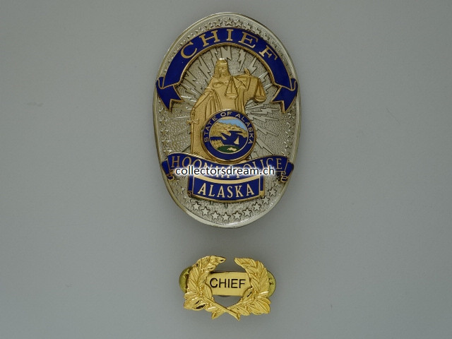 Police Chief Badge Hoonah Police State Alaska