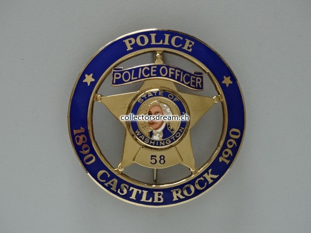 Police Officer Badge Castle Rock State Washington