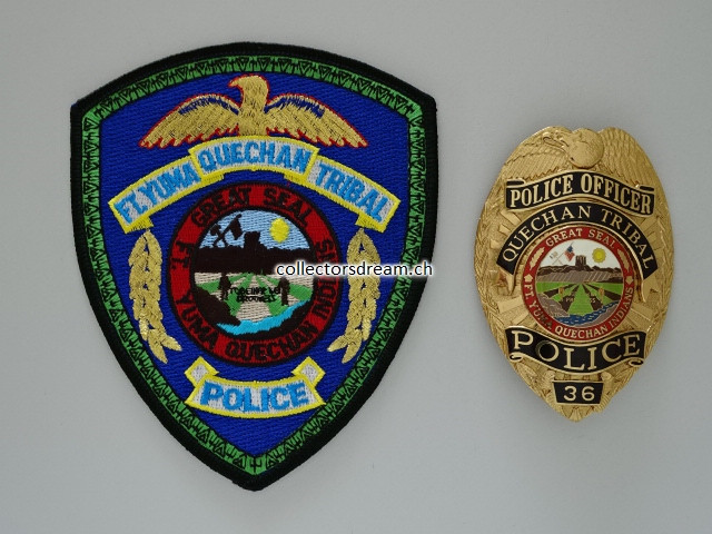 Police Officer Badge Quechan Tribal Police Reservation in California