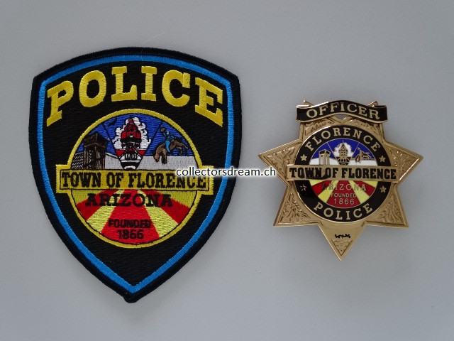 Police Officer Badge Town of Florence State Arizona