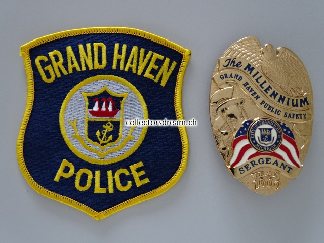 Police Badge Sergeant City of Grand Haven State Michigan