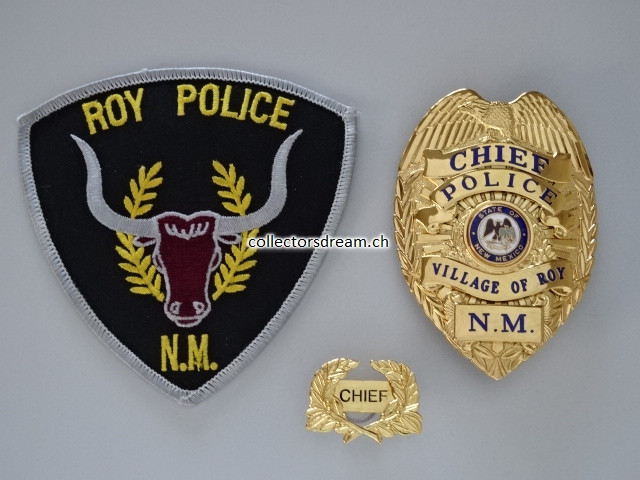 Police Chief Badge Village of Roy State of New Mexico