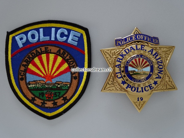 Police Officer Badge - Abzeichen Clarkdale State Arizona