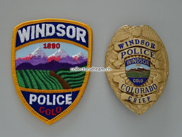 Police Chief Badge Windsor Police State Colorado