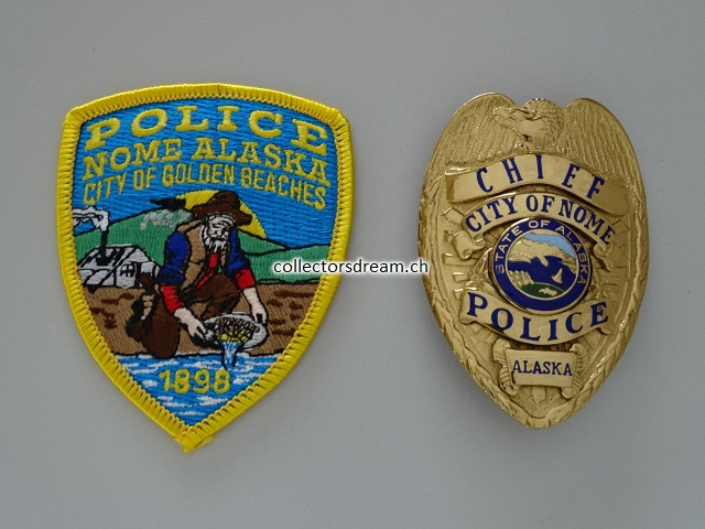 Police Chief Badge City of Nome State Alaska