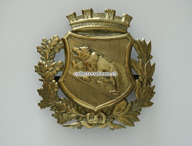 Feuerwehr - Messing Schild städtische Feuerwehr Bern um 1920