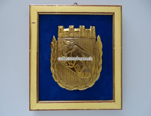 Feuerwehr - Messing Schild städtische Feuerwehr Bern um 1940/50'er Jahre
