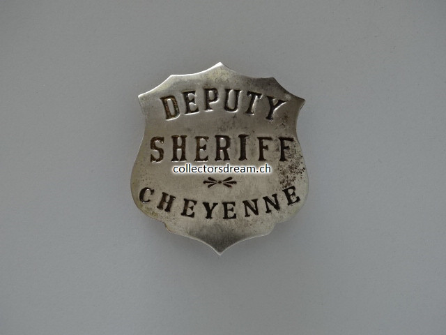 Western Metallabzeichen / Badge " Deputy Sheriff Cheyenne "