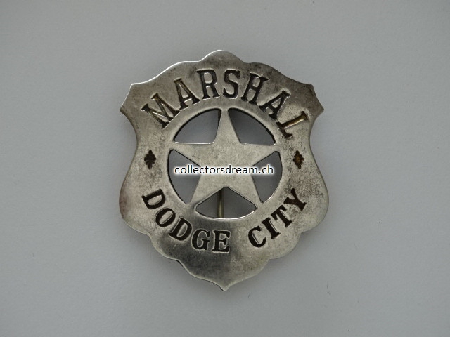 Western Metallabzeichen / Badge " Marshal Dodge City "