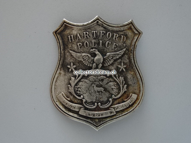 Metallabzeichen / Badge " Hartford Police "