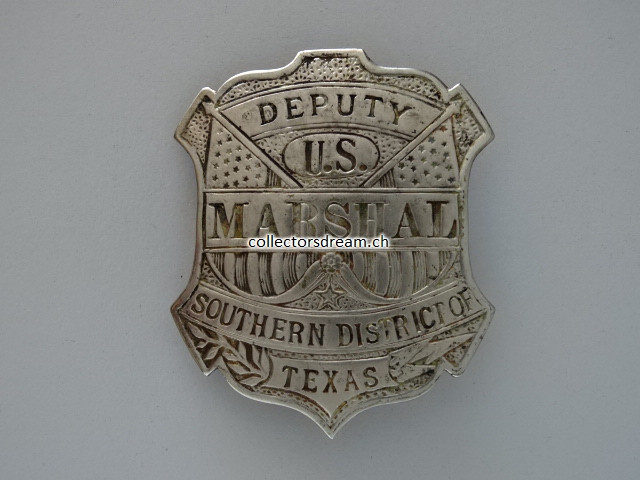Western Metallabzeichen / Badge " Deputy U.S. Marshal Southern District of Texas "