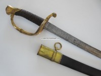 Offizierssäbel Schweiz eidg. Ordonnanz 1842/52 für Infanterie etc., Klinge mit Dekor
