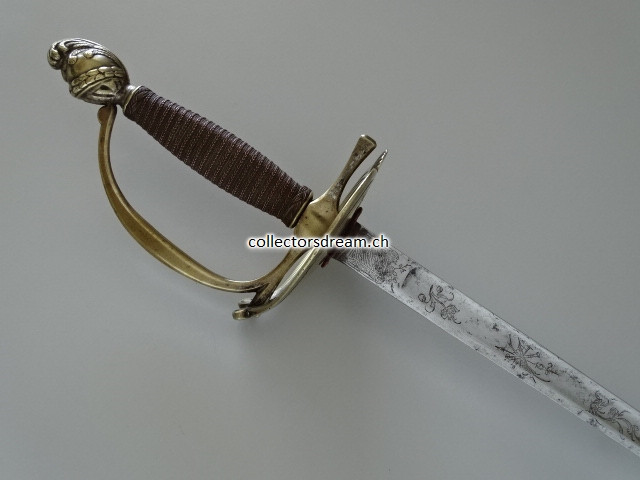 Helmknauf Offiziers Degen kantonale Ord. 1817/30 für Infanterie & Artillerie