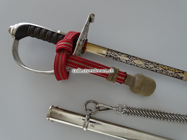 Offiziers-Galadegen Model 1899 gebleut & vergoldet