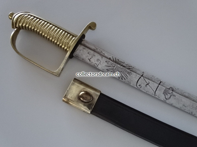 Grenadier Infanterie Säbel kant. Ordonnanz um 1818 Zürich Klinge dat. 1767