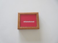 Präsentations-Holzboxe / Display, Nr.1, rote Einlage, 14.5cm x 12cm x 3cm