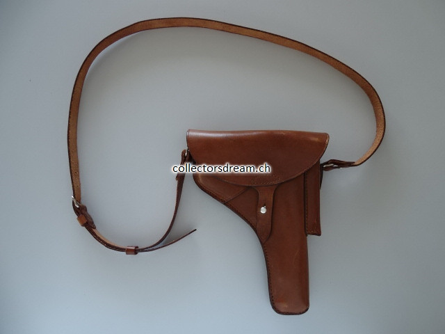Leder Etui zu Ordonnanz Pistole SIG A49 (P-210) Commercial für Polizei und Schützen ohne Tragelaschen