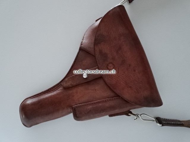 Leder Etui zu Ordonnanz Pistole SIG A49 (P-210) gefertigt 1953