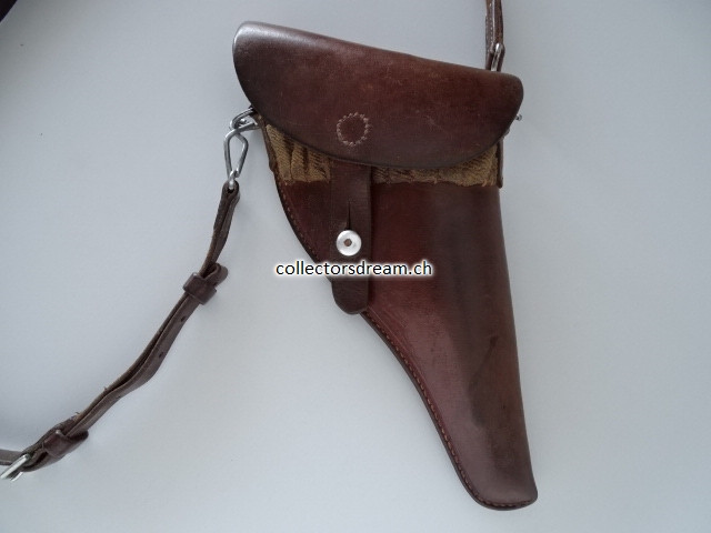 Schweizer Ordonnanz Revolver Lederetui zu Model 1882 und 1929 gefertigt 1918
