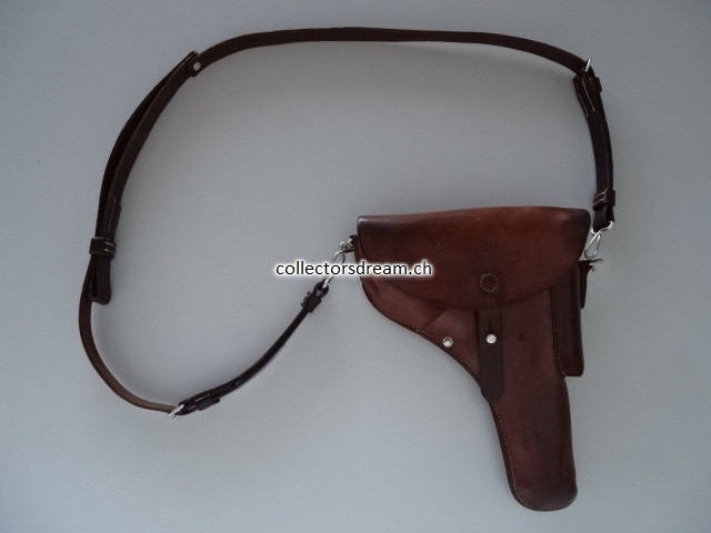 Leder Etui zu Ordonnanz Pistole SIG A49 (P-210) gefertigt 1950