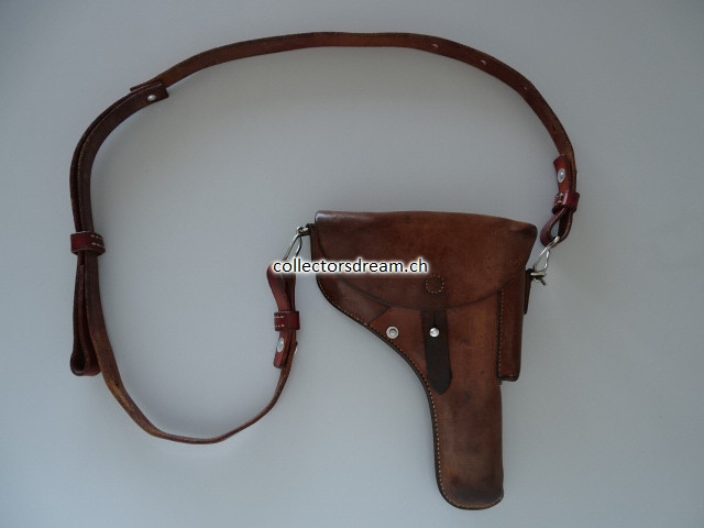 Leder Etui zu Ordonnanz Pistole SIG A49 (P-210) gefertigt 1950