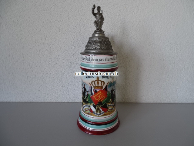 Reservistenkrug des Tambur Kurz II vom 10. Württembergischen Infanterie-Regiments Nr. 180 Dienstzeit 1901/03