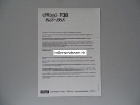Walther Jubiläums Prospektblatt 50 Jahre P38 "1938-1988"