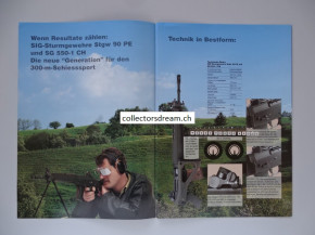 Alter Faltprospekt SIG Stgw 90PE / SG 550-1 Ausgabe 1990