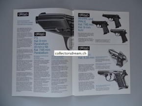 Alter Faltprospekt Walther Sellbstladepistolen Program Ausgabe 1985