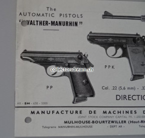 Anleitung / Manual zu Walther-Manurhin ca. 1950/60-er Jahre