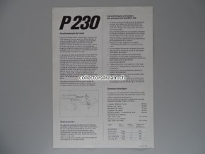 SIG Sauer Prospektblatt  SIG P 230 von 1976