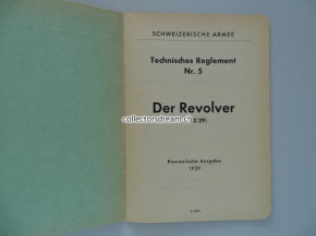 Reglement Der Revolver (R.82/29) Model 1882 & 1929 Ausgabe 1939
