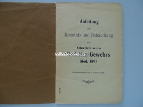 Anleitung zum Schweizerischen Kadetten-Gewehr Mod. 1897 originales Exemplar