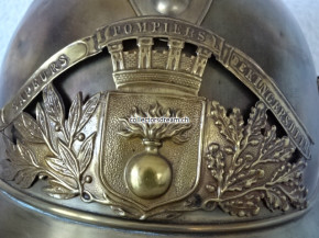 Feuerwehrhelm Frankreich Sapeurs Pompiers de Kingersheim Elsass, ca. um 1900/20