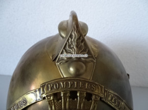 Feuerwehrhelm Frankreich Sapeurs Pompiers de Kingersheim Elsass, ca. um 1900/20