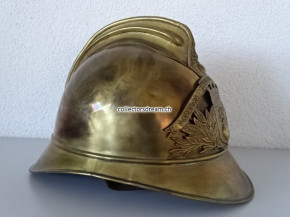 Feuerwehrhelm Frankreich Sapeurs Pompiers de Kingersheim Elsass, ca. um 1900/20