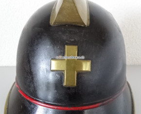 Feuerwehr Metallhelm mit Messingkamm