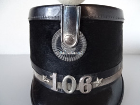 Offiziers Tschako / Käppi kantonaler Stabs-Major Ord. 1888, Infanterie Landwehr Bat. 106 Fribourg / Freiburg