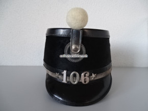 Offiziers Tschako / Käppi kantonaler Stabs-Major Ord. 1888, Infanterie Landwehr Bat. 106 Fribourg / Freiburg