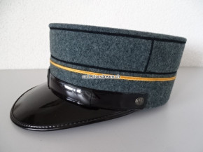 Offiziers Mütze, Leutnant, Ord. 1949, Feldausführung, mit rauem Stoff, Grösse 55-1/2