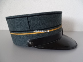 Offiziers Mütze, Leutnant, Ord. 1949, Feldausführung, mit rauem Stoff, Grösse 55-1/2